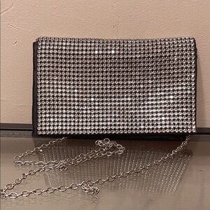 Dazzling Silver Rhinestone Clutch